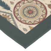 部族先住民エスニックフェザー青い銅 テーブルクロス (アングル)