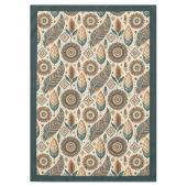 部族先住民エスニック自然パステルの色の羽 テーブルクロス (正面)