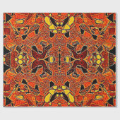 部族先住民オレンジイエローウエスタンボヘミア ラッピングペーパー (フラット)