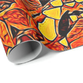 部族先住民オレンジイエローウエスタンボヘミア ラッピングペーパー (ロールコーナー)
