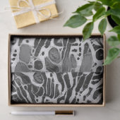 部族先住民モザイクタビー猫黒白絵 薄葉紙 (ギフト)