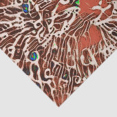部族先住民抽象芸術モザイクタブキャットオレンジアート 薄葉紙 (詳細)