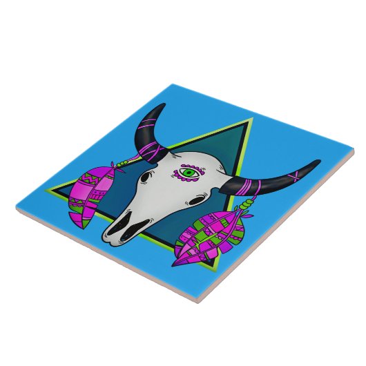 部族動物スカル タイル (側面)