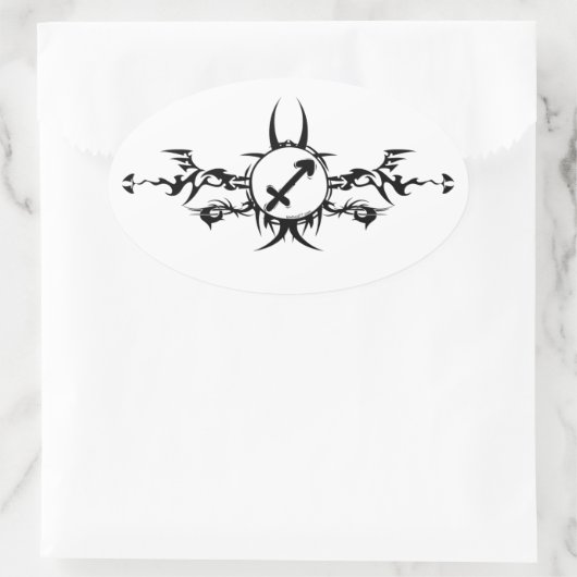 部族射手座シール 楕円形シール (バッグ)