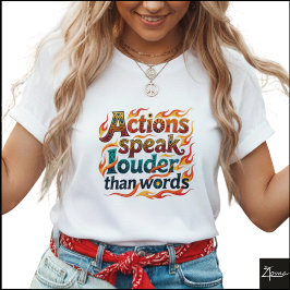 部族幾何学模様 アクションは言葉よりも雄弁な炎 Tシャツ
