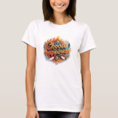 部族幾何学模様 ハッピーになる選択 3Dアート Tシャツ (正面)