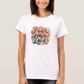 部族幾何学模様 信仰 希望 愛 炎 Tシャツ (正面)