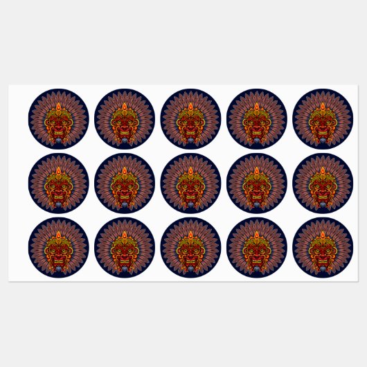 部族戦士王の儀礼マスク ラベル (シート)