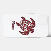 部族抽象芸術ハワイアンウミガメin赤 Case-Mate iPhoneケース (裏面 (横))