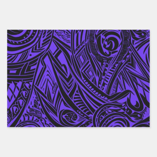 部族抽象芸術パターンコレクション ラッピングペーパーシート (正面)