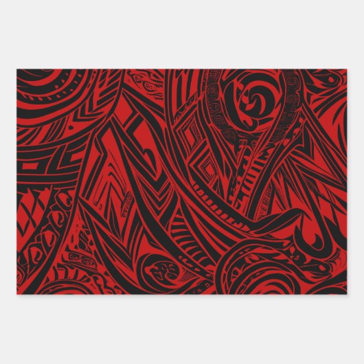 部族抽象芸術パターンコレクション ラッピングペーパーシート (正面2)