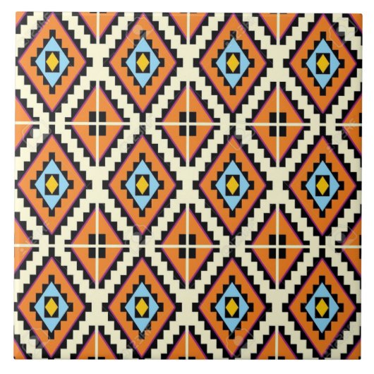 部族抽象芸術パターン タイル (正面)