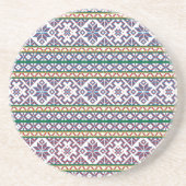 部族数々の色の古代シンボルフォークアートデザイン コースター (正面)