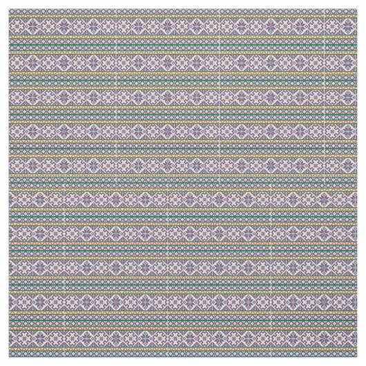 部族数々の色の古代シンボルフォークアートデザイン ファブリック (見本)