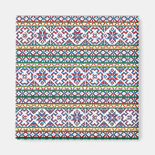 部族数々の色の古代シンボルフォークアートデザイン マグネット (正面)