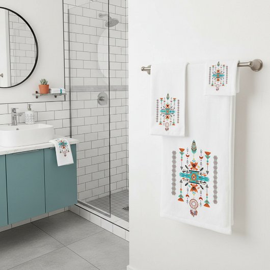 部族柄 バスタオルセット