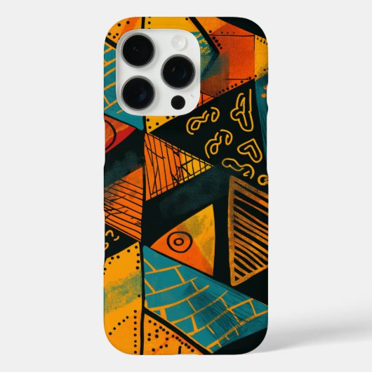 部族模様のカラフルな三角形 Case-Mate iPhoneケース (裏面)