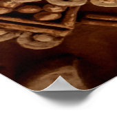 部族異教のMayaテクスチャのオーナメント ポスター (角)