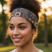 部族白黒民族幾何学アフリカ タイヘッドバンド