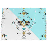 部族秘密幾何学デザイン ラージペーパーバッグ (正面)