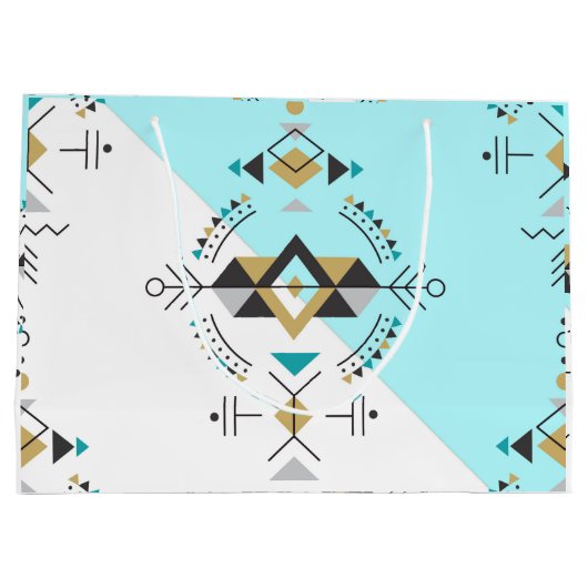 部族秘密幾何学デザイン ラージペーパーバッグ (裏面)