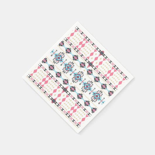 部族素晴らしの幾何学的模様 スタンダードカクテルナプキン (角)