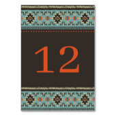 部族素朴の冬の結婚式 テーブルナンバー (正面)