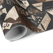 部族素朴幾何学的アフリカ系アメリカ人ギフト ラッピングペーパー (ロールコーナー)