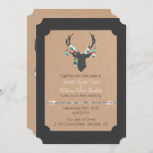 部族素朴鹿頭結婚式招待状 招待状 (正面/裏面)