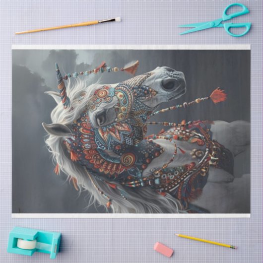 部族色彩の鮮やかアメリカのインドのデジタル切り離 薄葉紙 (クラフト)