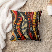 部族芸術的波 クッション (ブランケット)
