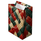 部族調和 – アフリカのバスケット織りフェスティバルデザイン ミディアムペーパーバッグ (正面アングル)