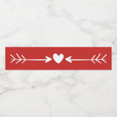 部族赤と白ハート&ラブアローズ結婚ズ ペットボトルラベル (シングルラベル)