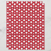 部族赤と白フォークアート幾何学的パターン (正面/裏面)