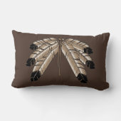 部族野生生物枕先住民アートバッファローピロー ランバークッション (裏面)