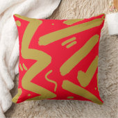 部族金ゴールドと赤 クッション (ブランケット)