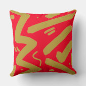 部族金ゴールドと赤 クッション (裏面)