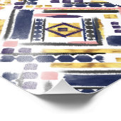 部族金ゴールド絵を描の幾何学的ブラシストローク フォトプリント            (角)