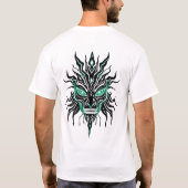 部族顔エイリアン回路パターンTシャツ Tシャツ (裏面)