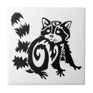 部族風の森林のアライグマデザイン タイル