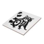 部族風の森林のアライグマデザイン タイル (側面)