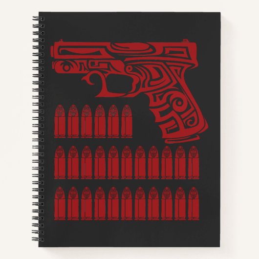 部族風の銃イラスト ノートブック (正面)