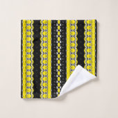 部族風ブラウン＆ブラック柄 バスタオルセット (ウォッシュタオル)