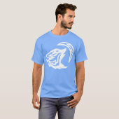 部族風ホワイトハウリングウルフタトゥー 70年代少年 Tシャツ (正面フル)