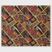 部族鮮やかアンカラのアフリカ系アメリカ人ギフト ラッピングペーパー (フラット)