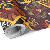 部族鮮やかアンカラのアフリカ系アメリカ人ギフト ラッピングペーパー (ロールコーナー)