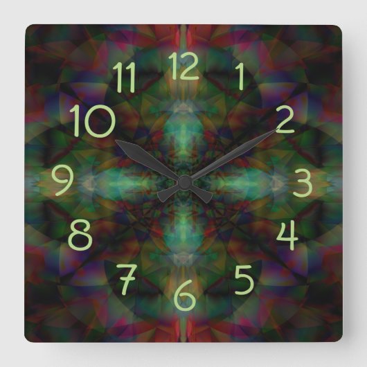 部族 スクエア壁時計 (正面)
