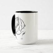 **部族 ドラゴン 黒線 アート ファンタジー タトゥー** マグカップ (正面左)