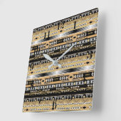 部族、民族、オーナメント スクエア壁時計 (傾斜)