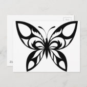 部族 – 蝶 – シルエット ポストカード (正面/裏面)